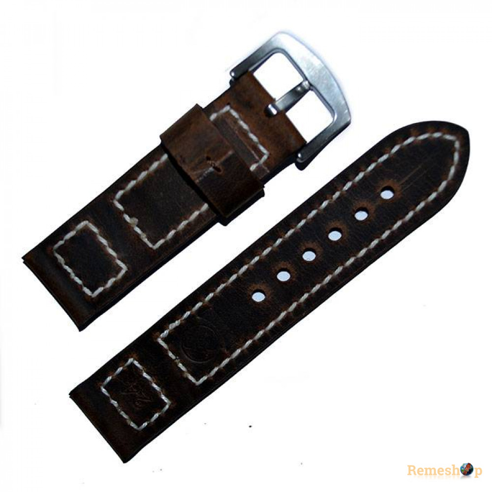 Тёмно-коричневый кожаный ремешок для часов Hand Made Remeshop® WK-08 3636 22 мм. 